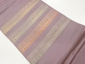 横段に花唐草模様織出し名古屋帯